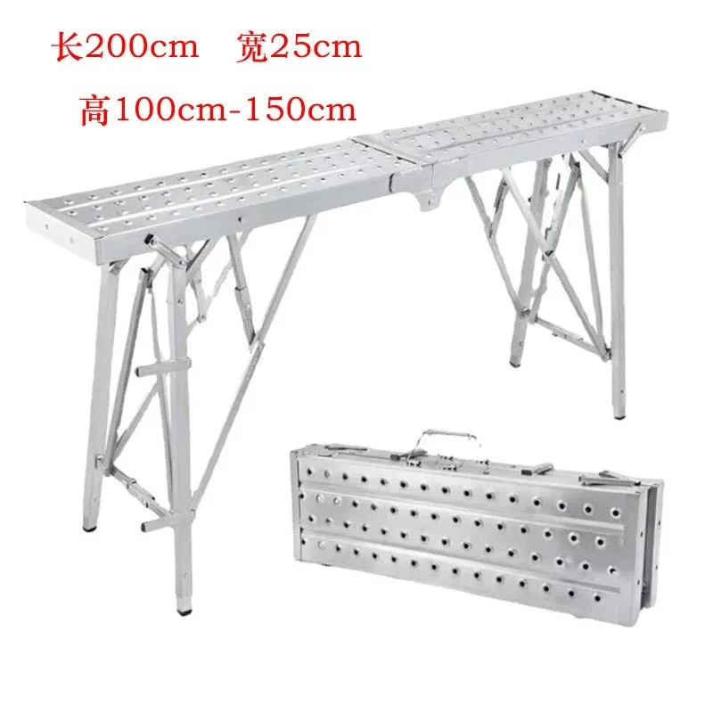 Equipamento de construção de metal moderno, extensão dobrável, andaime telescópico, plataformas de trabalho industrial com escada combinada