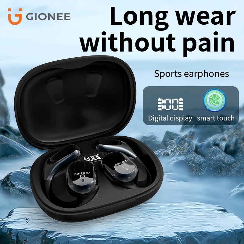 

Gionee OWS Bone Conduction Wireless Headphones Bluetooth 5.3 Open Ear Sport Ear Hook 32H ENC Noise Cancelling IPX5 Earphones