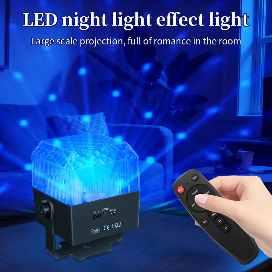 LED Colorful Stage Lights Remote Control To Adjust The Atmosphere Light Strobe Sound Controlled Disco Light for Bar Parties