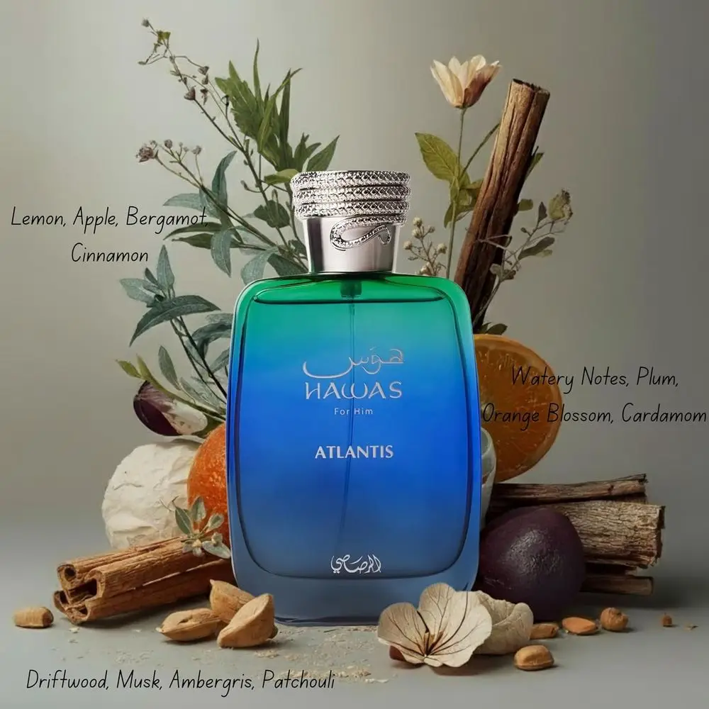 Hawas Atlantis For Him Eau de Parfum 100ml Rasasi Aquatic Woody Men Fragrance Spray view 5