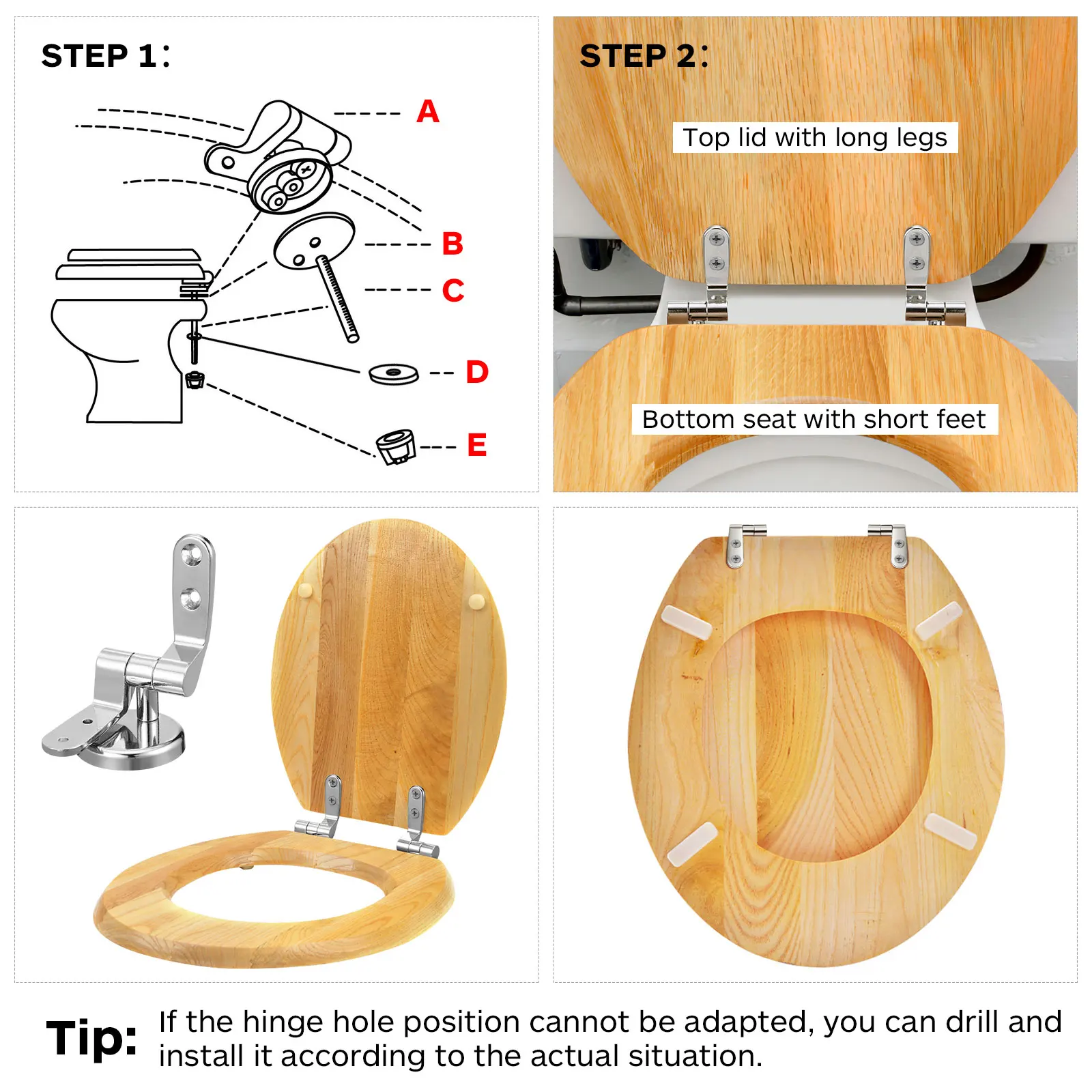 

Zinc Alloy Toilet Seat Hinge Durable Anti Rust Strong Load Bearing Bathroom Accessories for Wooden Metal Plastic Seats Toilet