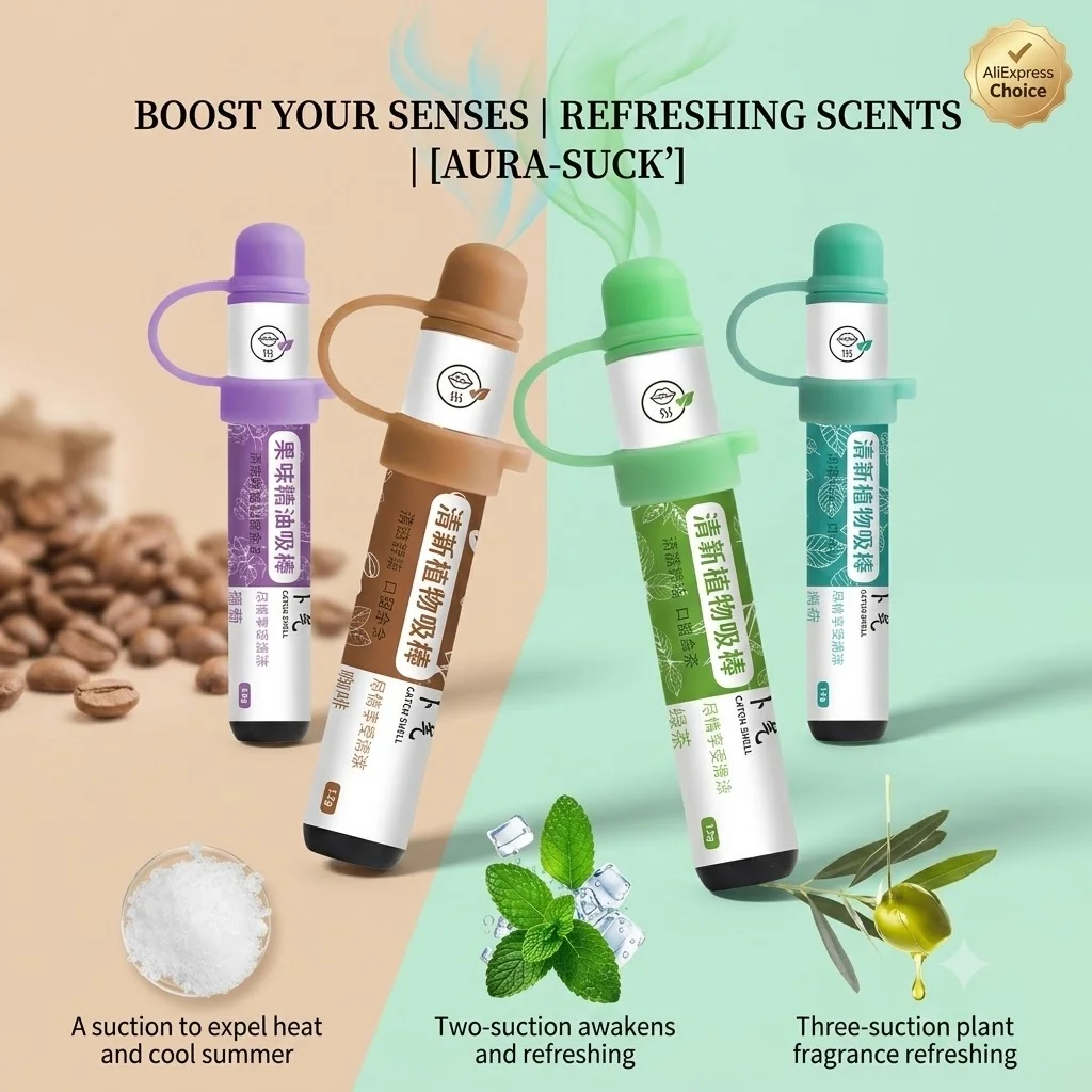 Herbal Fruit Inhaling Stick Quit Smoking Oral Alternative Mint Grape Energy Bar Breathe Freshening Mental Alertness Device