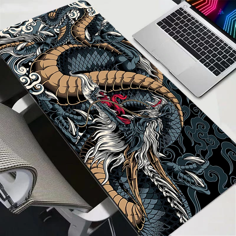 Mouse Pad Gaming Pc Accessories Laptop Computer Speed Mini Pc Gamer Keyboard Desk Mat Big Japanese Art Dragon Mousepad Gift