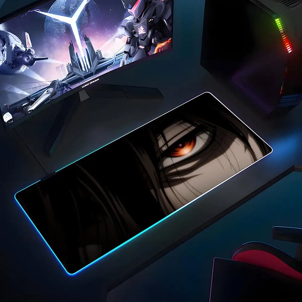

Аниме Hellsing коврик для мыши RGB резиновый противоскользящий коврик для клавиатуры 40x90 см коврик для мыши игровые аксессуары XXL офисный компьютерный коврик