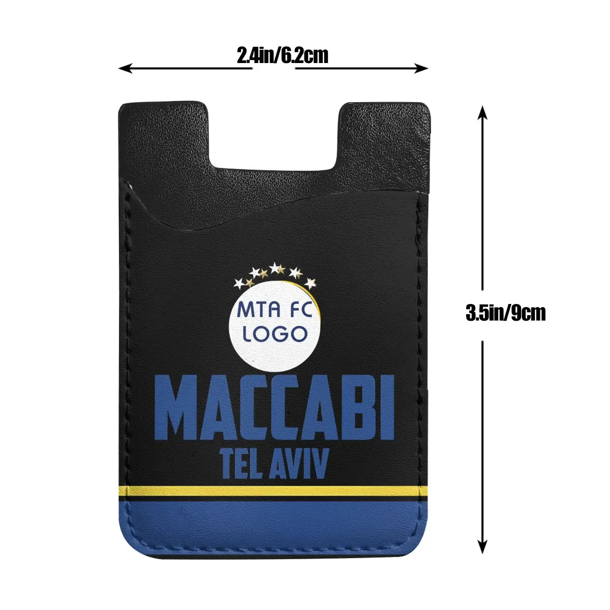 Maccabi Tel Aviv Card holder, mobile phone pocket, universal leather double-layer storage card holder