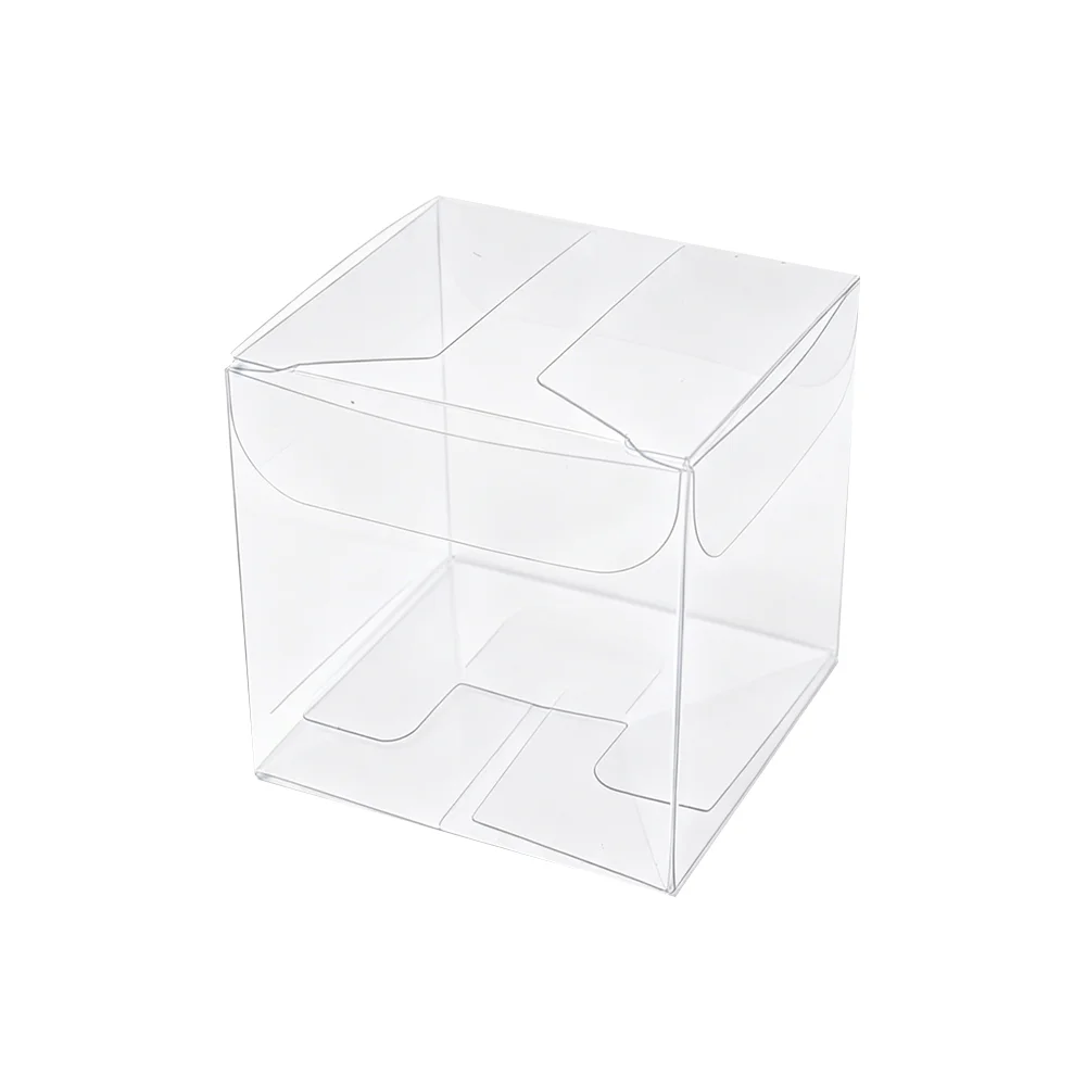 50Pcs/lot Transparent Clear Gift Candy Box Square PVC Chocolate Bags Boxes For New Year Favor Party Event caja de dulces