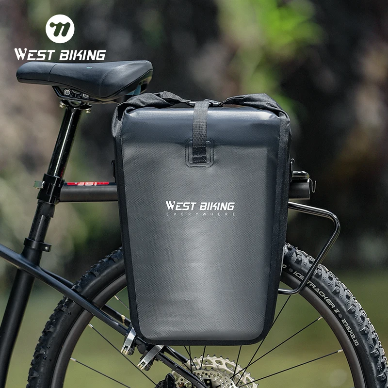 

WEST BIKING Full Waterproof Bike Bag 25L Large Capacity Trunk Pannier Long Travel Double Side Bag Cycling Bag Bike Accessories
