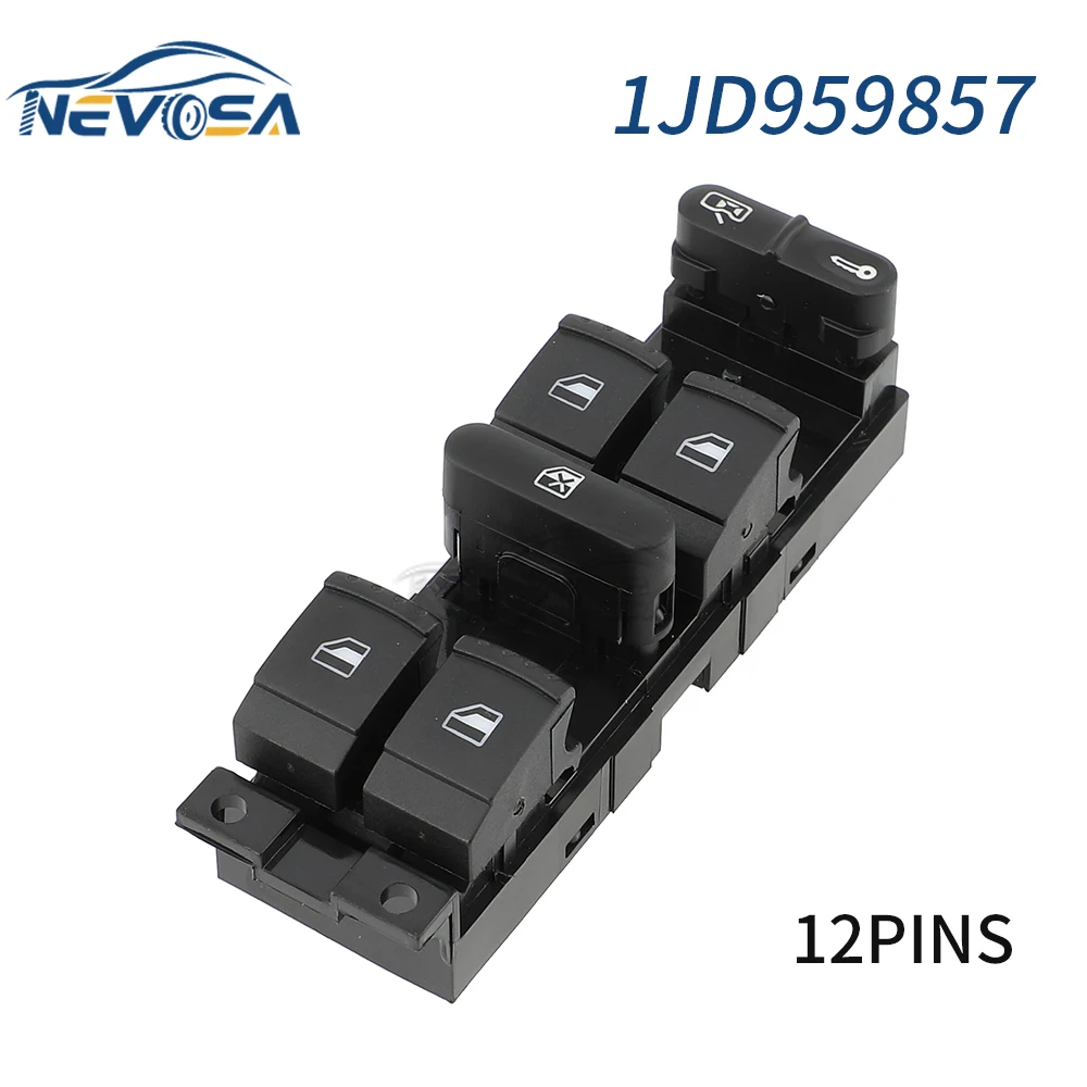 NEVOSA 1JD959857 Automotive Parts Main Auto Car Electric Master Power Window Lifter Switch Button For VW Jetta Bora MK4 2000-09