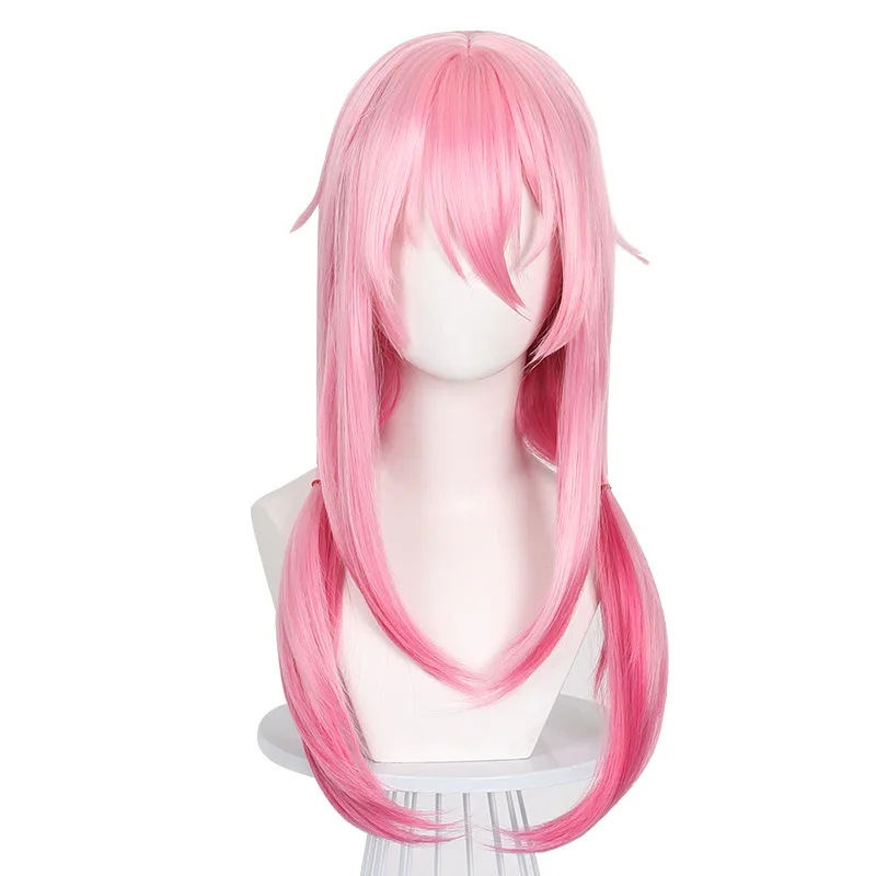 Coroa culpada kurosu kyou peruca cosplay kyou irmã couro cabeludo realista superior cor misturada gradiente rosa peruca
