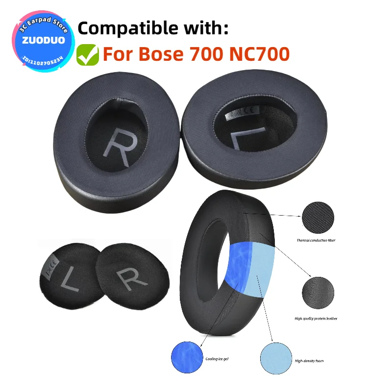 

For Bose 700 NC700 Headset Ultra-soft Cover Replacement Ear pads Cushion Earbuds