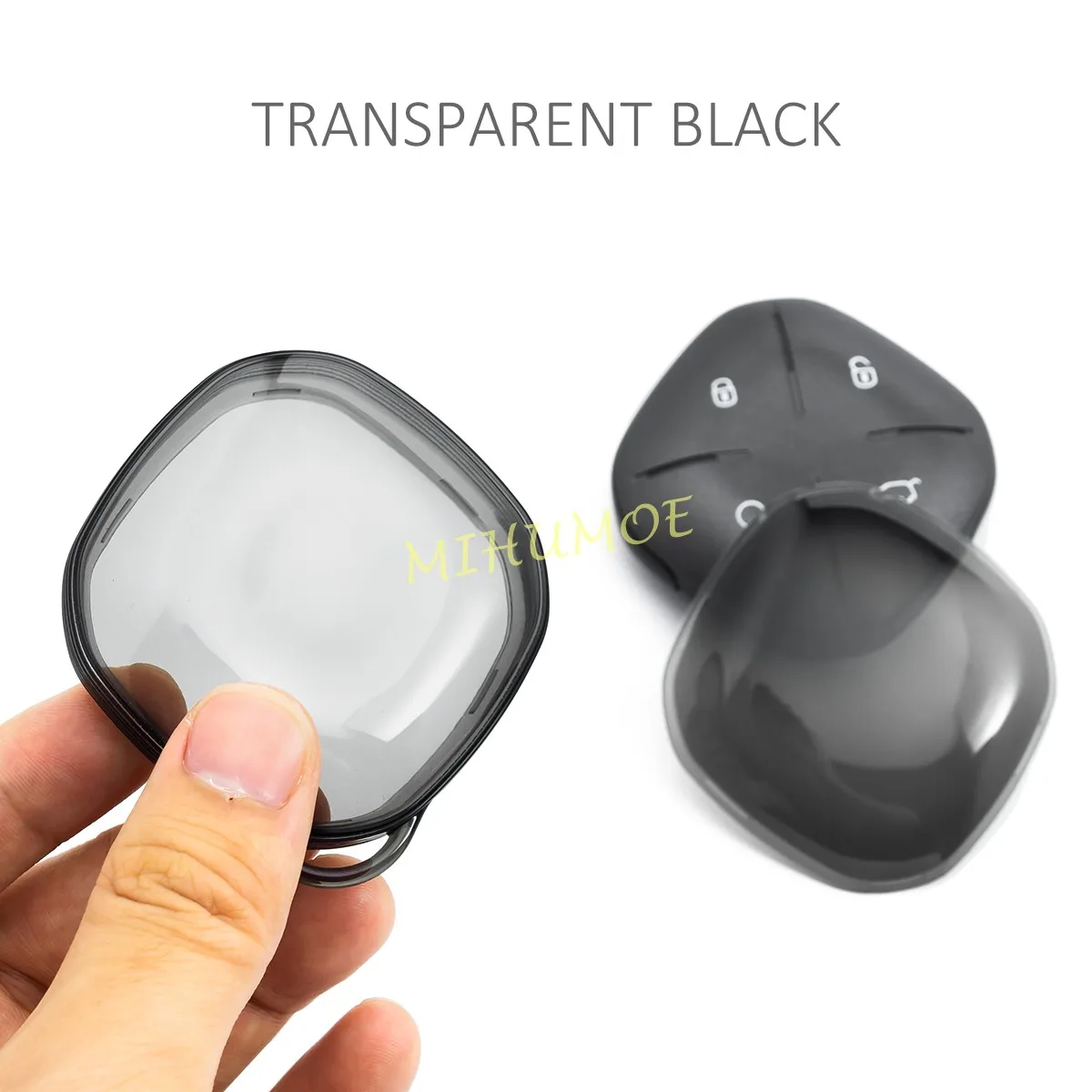 حافظة مفتاح بعيد شفافة غطاء شل ل Jetour Dashing 2022 2023 2024 2025 2 قطعة أسود/واضح اكسسوارات السيارات #3