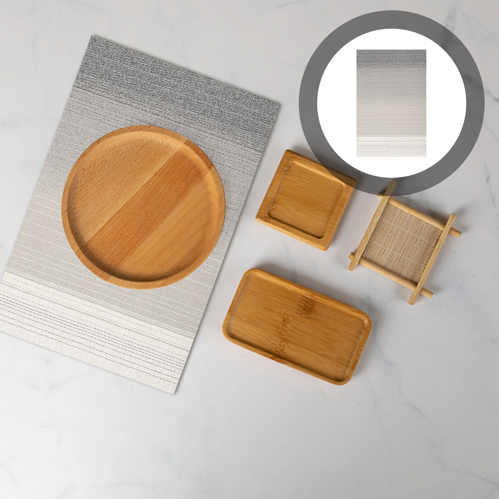 

6pcs Striped Heat-Resistant Dining Table Placemats Non-Slip Protective Mats Scratches Grease Stains Reusable Pvc