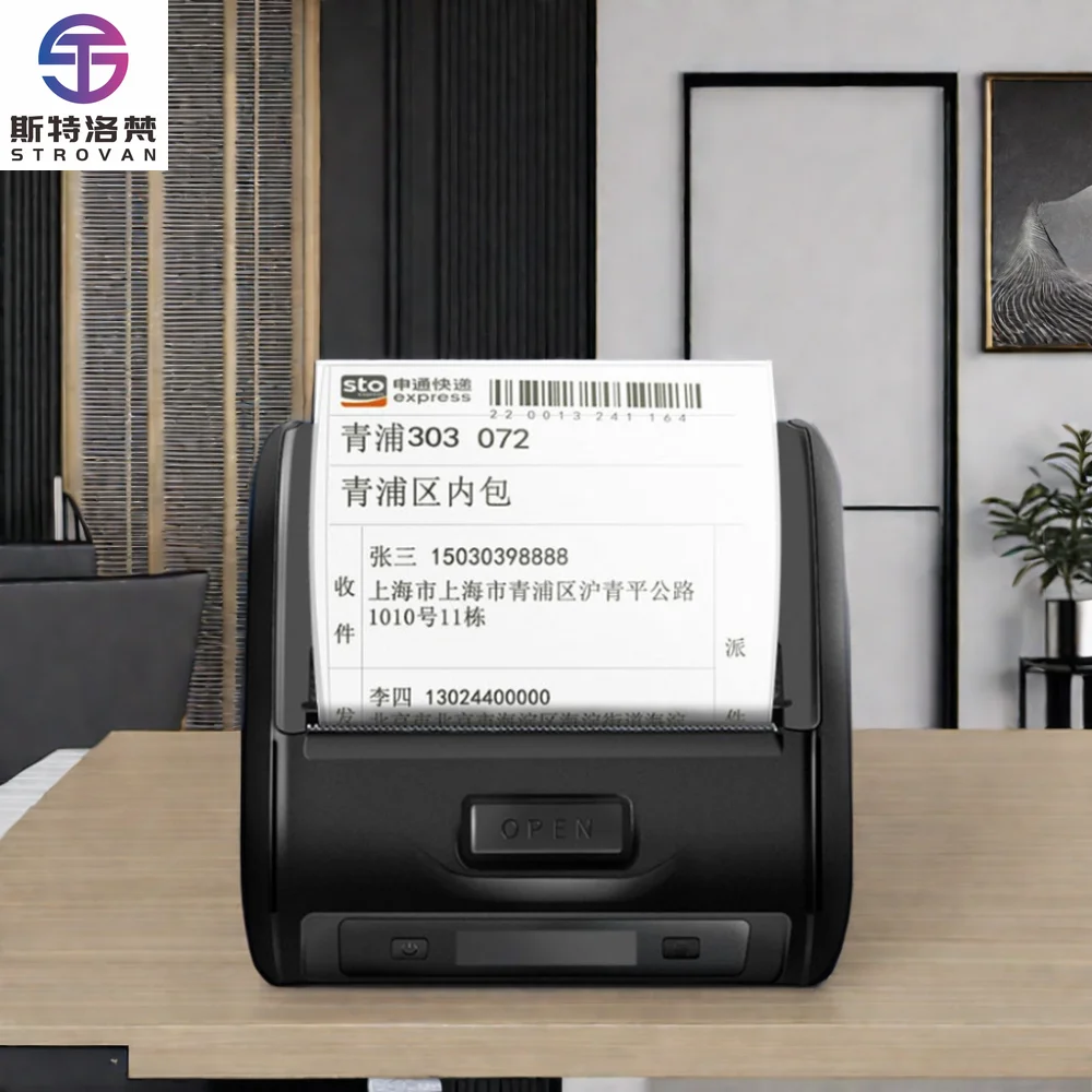 80mm 3 Inch Sticker Portable Small Label Wireless  Pos Printer Bt Thermal Paper Wireless Mobile Travel Printers