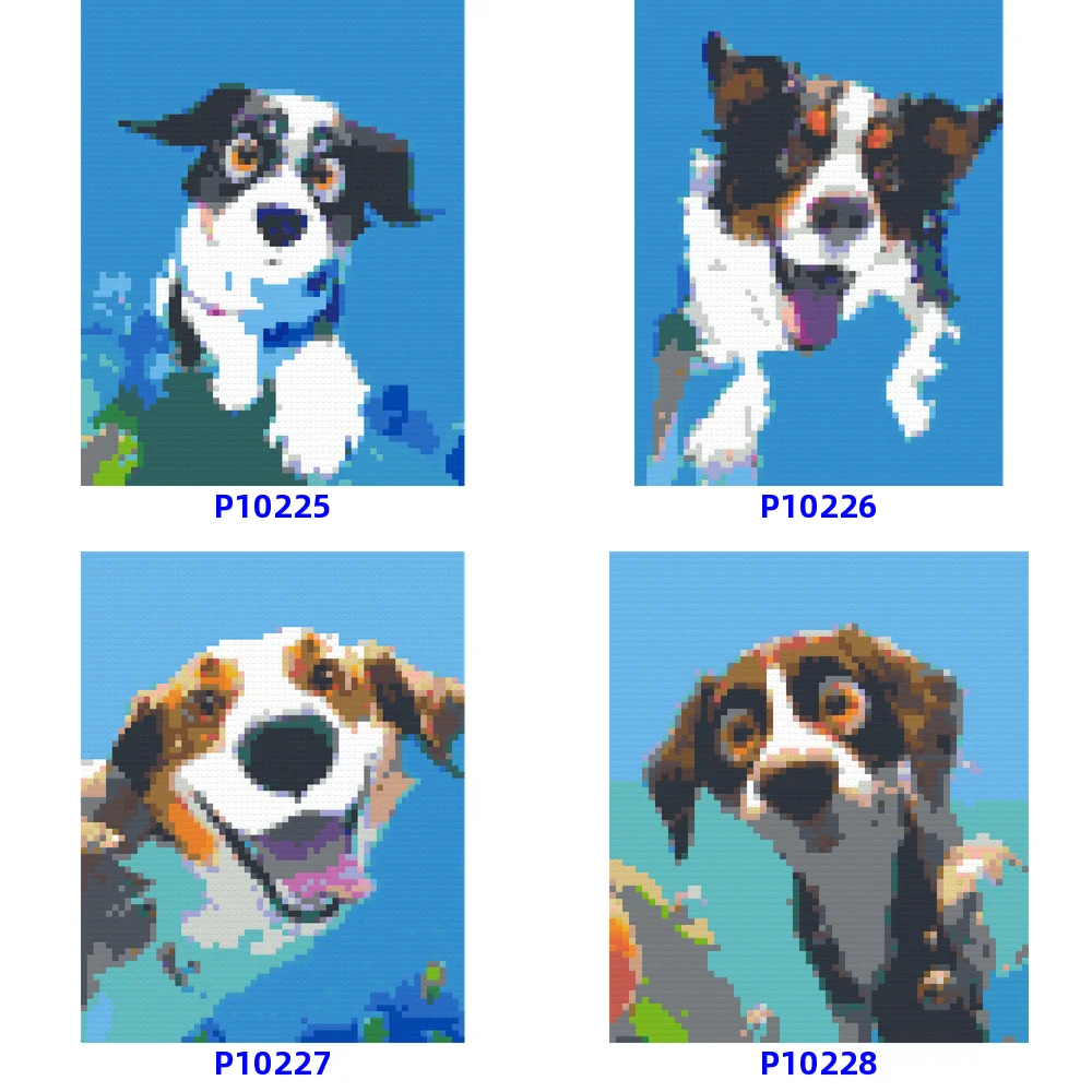 Cute Diving Dogs DIY Building Block Painting Mosaic Pixel Art Photo Custom Home Decoration Birthday Gifts For Animal Lovers Toys