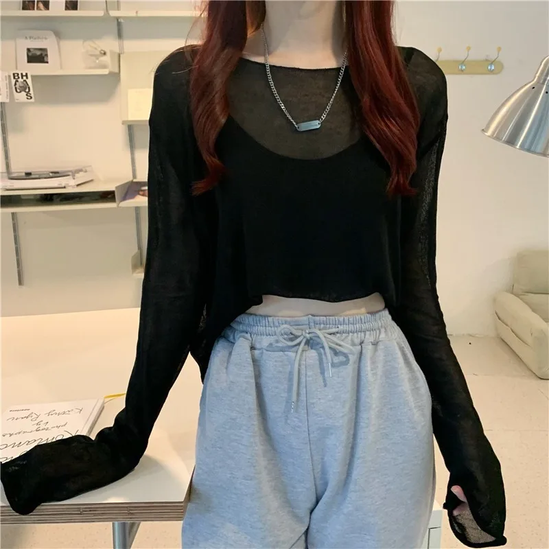 

Long Sleeve T-Shirts Womens Relaxed Fit Aesthetic Cotton Tops With Harajuku Stripes And Irregular Hem For Spring Autumn Fashion