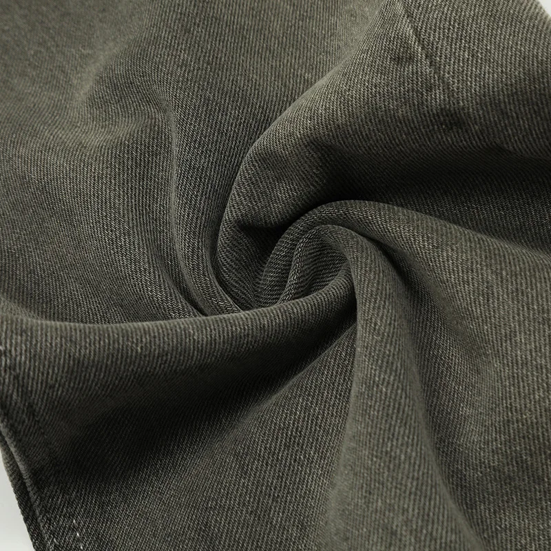 UPRAKF Straight-leg Pocket Wide Leg Jeans Distressed Pants Casual Denim Autumn Fashion Basic High Street Winter