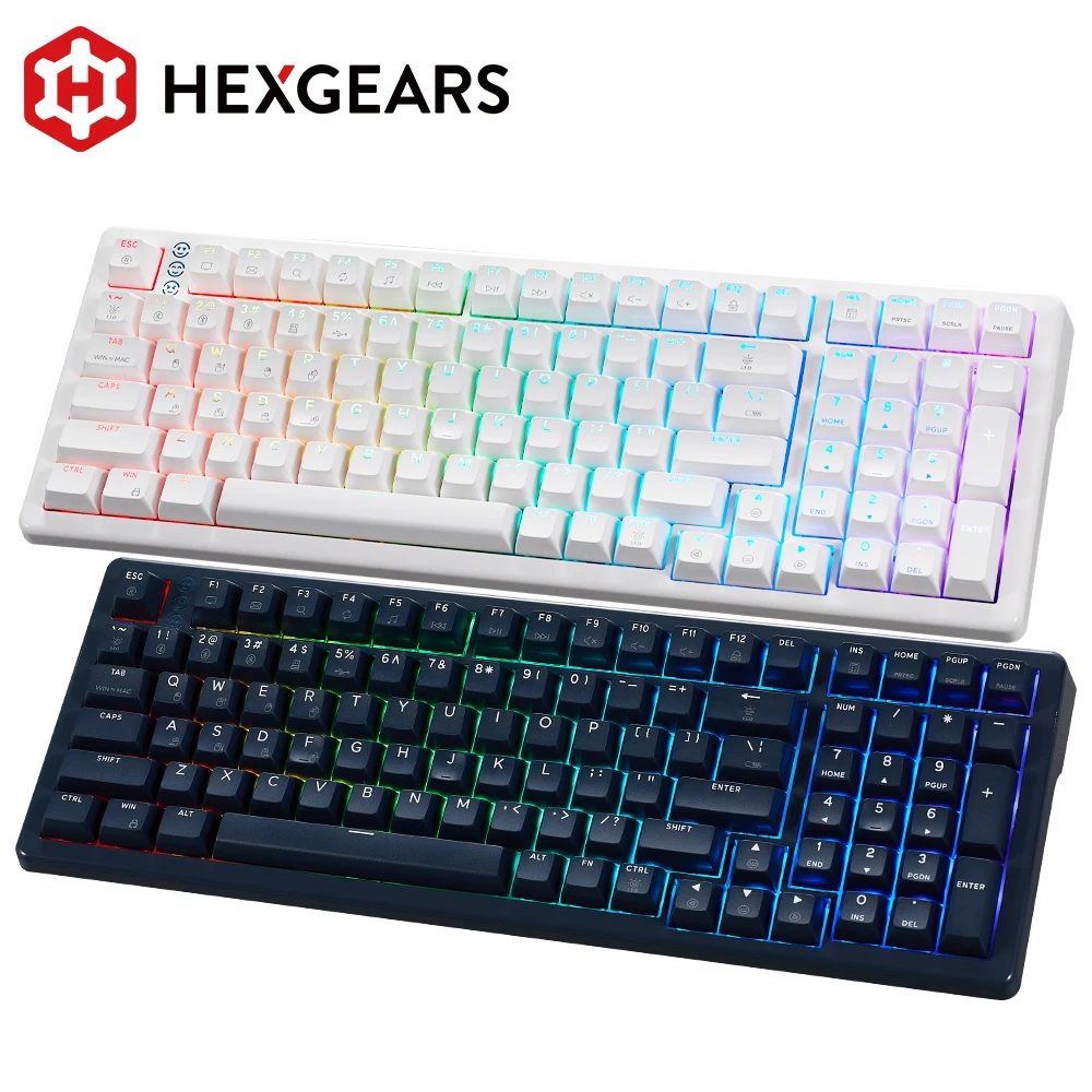 

HEXGEARS E4 PBT Key cap Mechanical Keyboard 99 Key RGB Hot swap Switch Wireless Gamer Keyboard Bluetooth/2.4G/Wired Connection