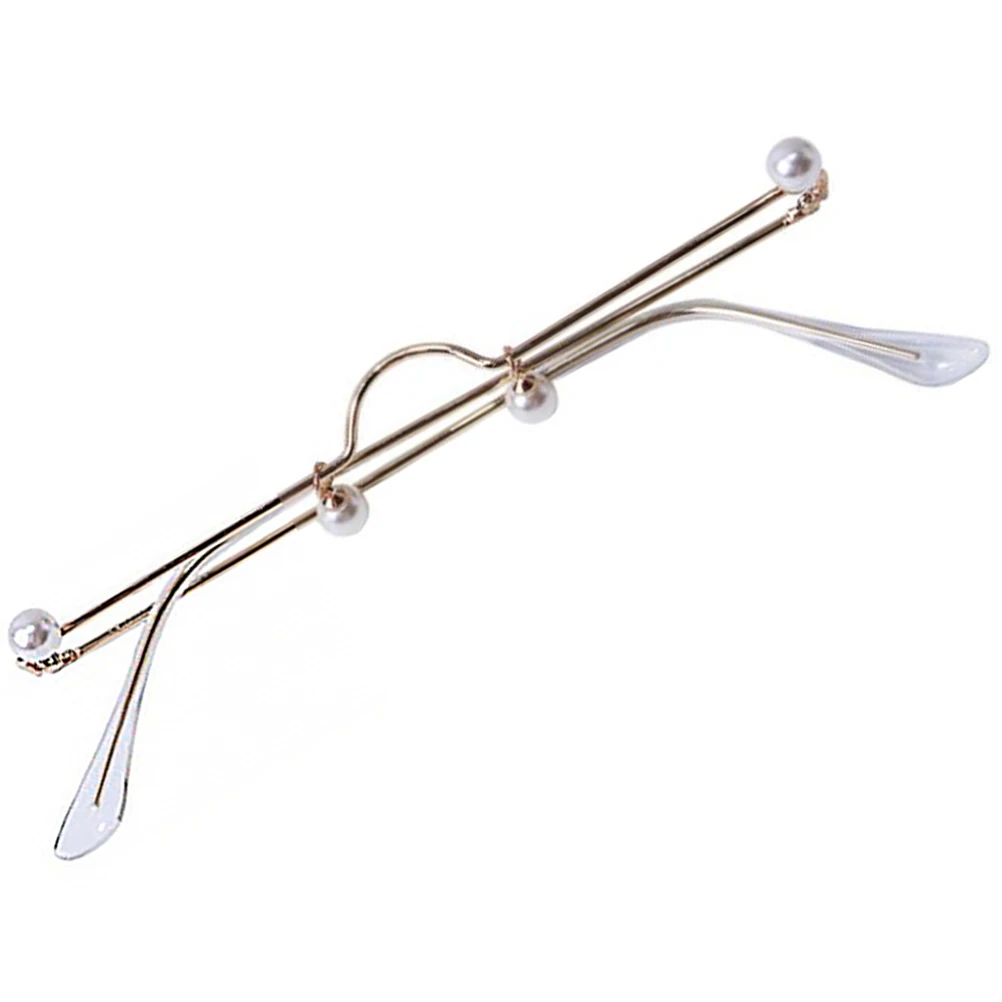 

Retro Pearl Decorated Glasses without Lens Stylish Photo Props for Party Banquet Cosplay High Quality Metal Frame Sunglasses