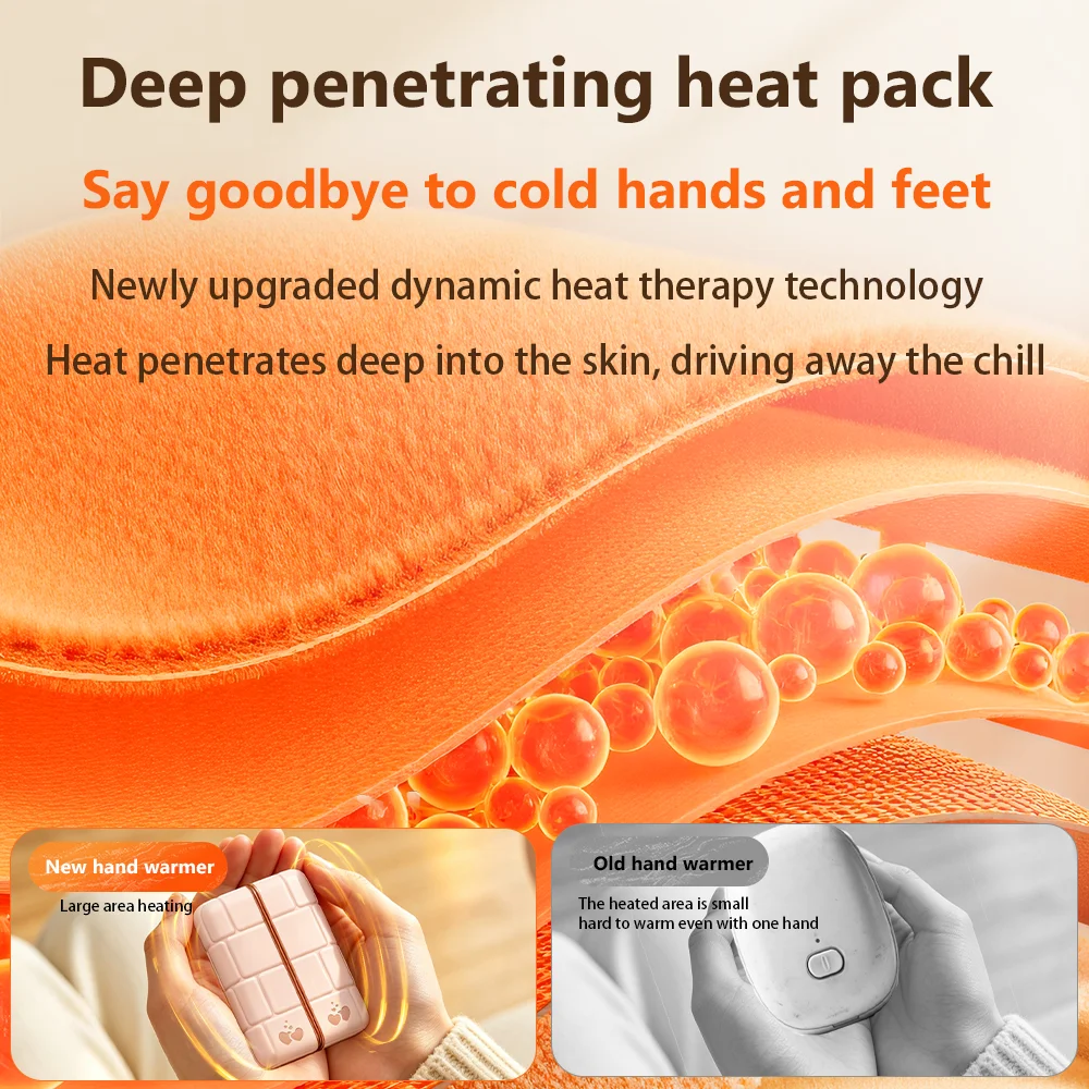 TINSOL USB Magnetic Charging Hand Warmer 2-in-1 Detachable Mini Portable 3000mAh 3 Temperature Levels for Winter Outdoor Travel