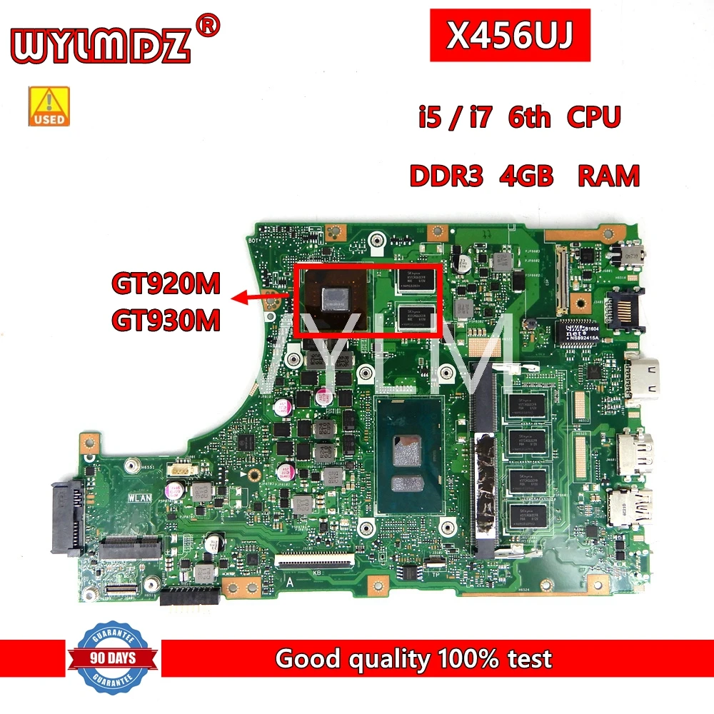 

X456UJ 4GB RAM i3/i5/i7 CPU GT920M/GT930M Motherboard For Asus X456U X456UF X456UB X456UV X456UQ UQK X456UJ Laptop Mainboard