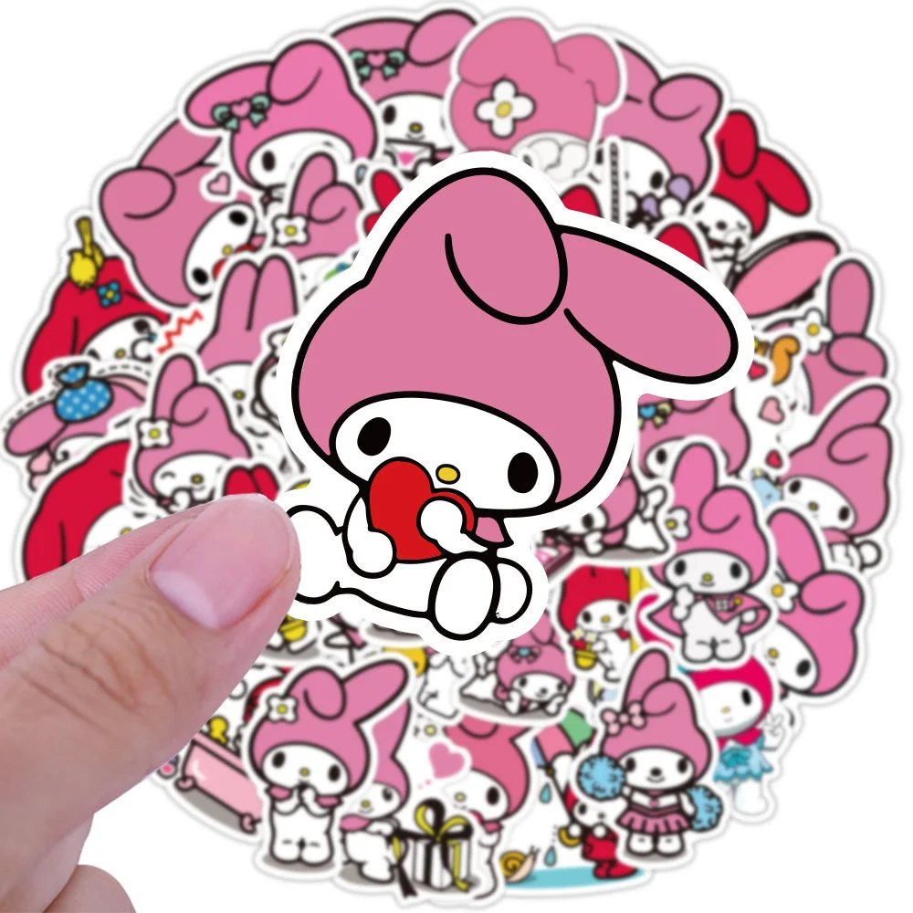 10/30/50pcs Sanrio Cartoon Anime My Melody Stickers Kawaii Girls DIY Laptop Suitcase Stationery Waterproof Decals Kids Toys Gift