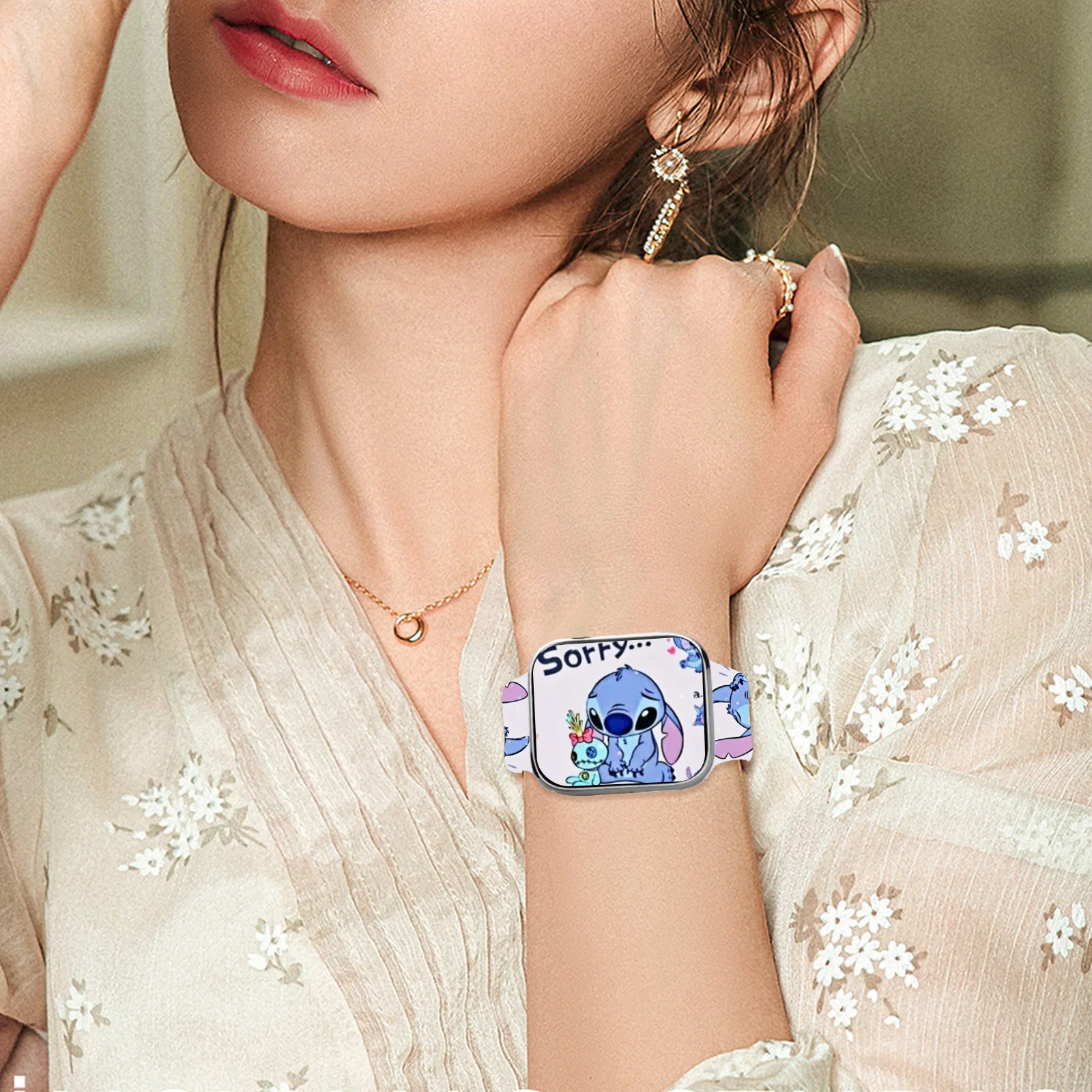 Disney Leopard Mich Print Strap for Apple Watch 11 10 9 8 SE Silicone Band Replaceable Watchband for iWatch 46mm 44mm 42mm 41mm