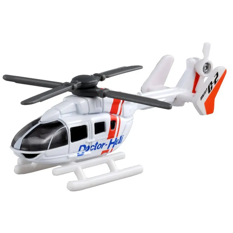 Original TAKARA TOMY Tomica No.97 Doctor Heli Medical Rescue Helicopter Rotating Rotor Diecast Alloy Model Toy Collectible Gifts
