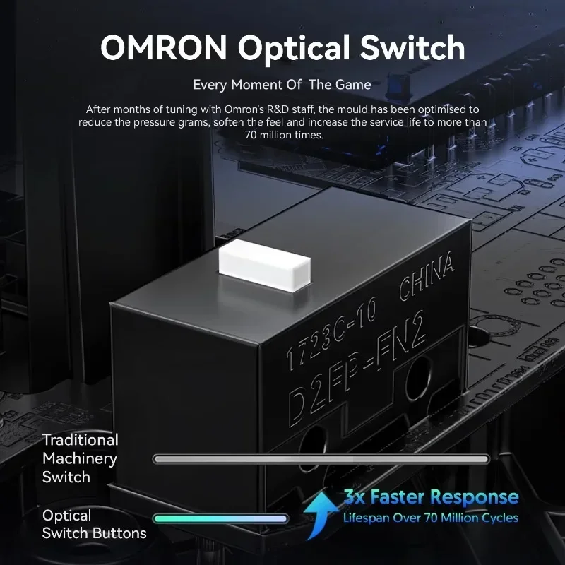 Мышь Attack Shark R2, беспроводная, легкая, из магниевого сплава, трехрежимная PAW3950, 8k, 42000 точек на дюйм, 48 г, мышь для ПК, геймера, подарок