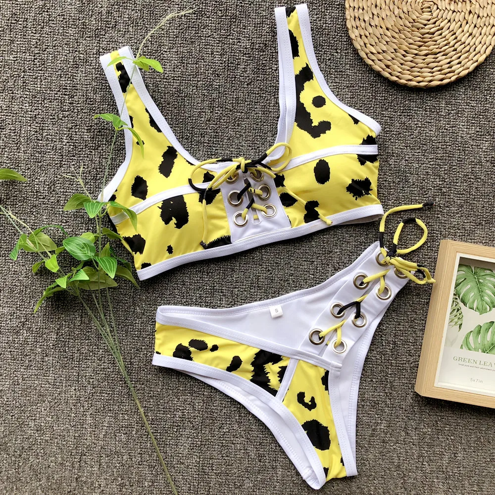 

Sexy Bikini Women Swimwear Swimsuit Rivet String Knotted Bikinis Set Bathing Suit Beach Cool Bikini Female Push Up