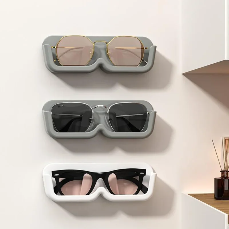 Wall Mounted Glasses Storage Box High-end Glasses Display Cabinet Punch Free Sunglasses Storage Rack Portable Shades Organizer