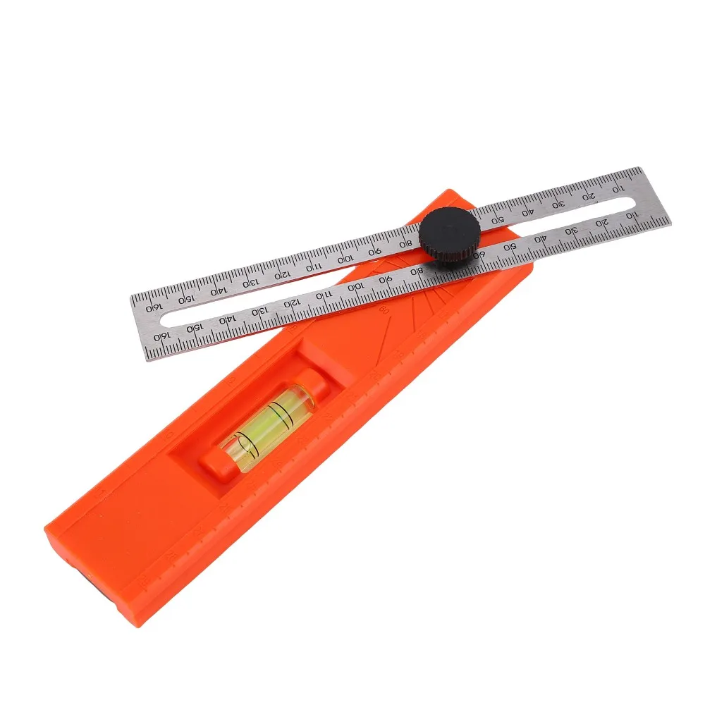 Adjustable Positioning Adjustable Protractor Tool Rotatable Knob Secure Locking Multi-Angle Ruler Level Gauge Precise Leveling