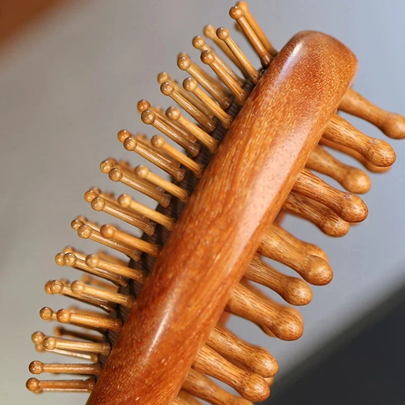 1 шт. расческа, двухсторонняя расческа с воздушной подушкой из сандалового дерева, уход за волосами, меридиан головы, кровообращение, дноуглубительная массажная расческа