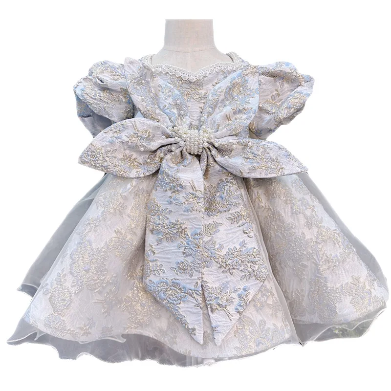 Flower Girls Dresse Baby girl's one year old dress, new Chinese style dress for girls' one-year birthday party, children's dress