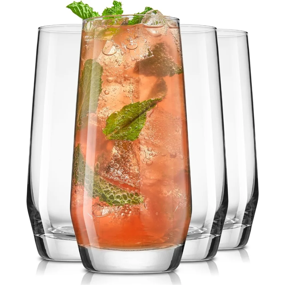 

Очки Highball на 18,5 унций, наборы высоких стекол из 4 предметов. Бессвинцовые хрустальные стаканы для питья. Стаканы для воды, стеклянные чашки