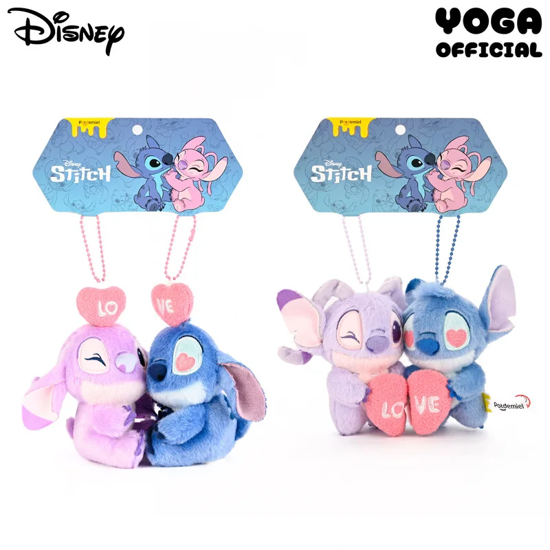 

anime Lilo & Stitch Stitch Angel Plush doll Magnetic keychain girl Bag pendant decorate pp cotton filling Toy Couple Gift