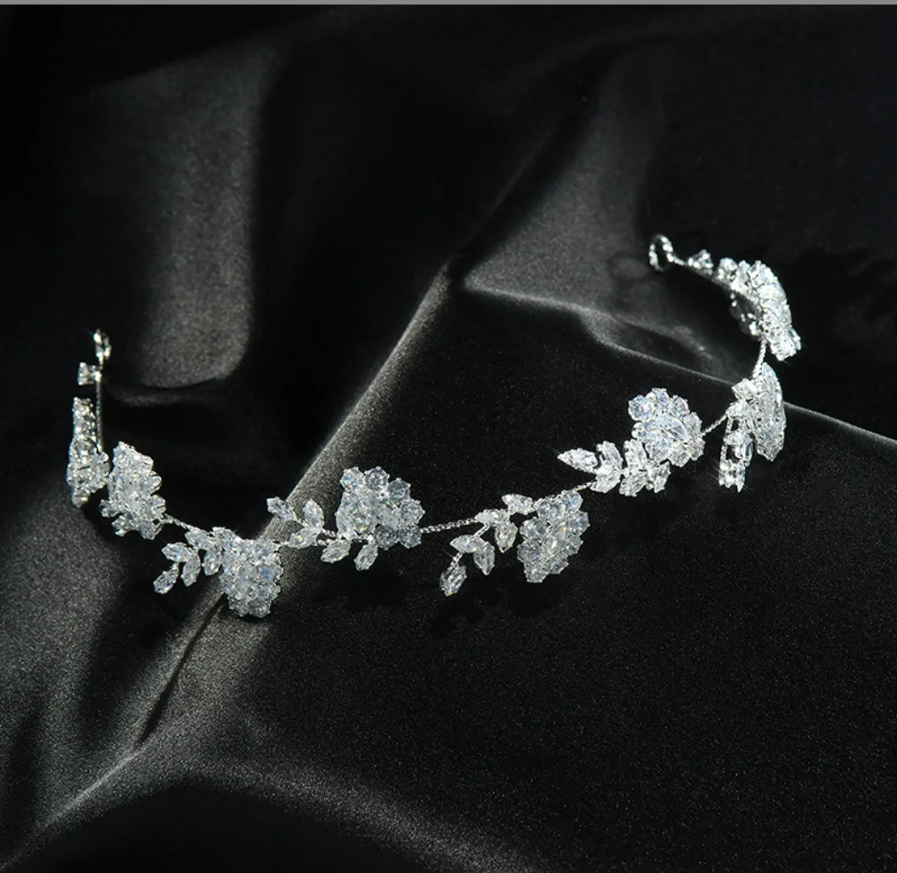 

Elegant Bridal Headbands Wedding Headdress Cubic Zirconia CZ Luxury Bride Tiaras Hairbands Prom Party Hair Jewelry Headpieces