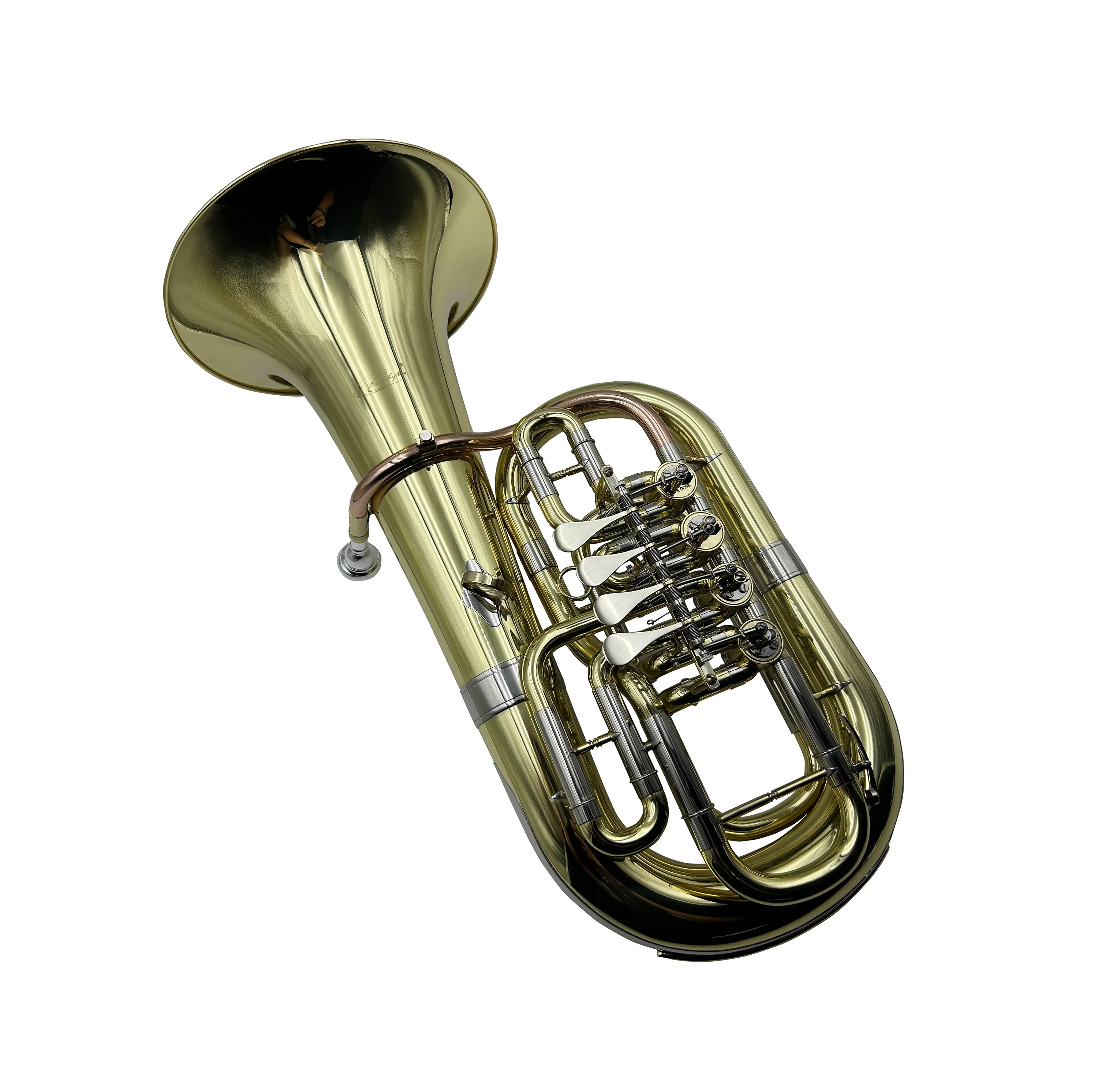 

High Quality Professional Gold 4-Rotary Euphonium With C/Bb Key Brass Body Wind Instrument For JYEP740 Case