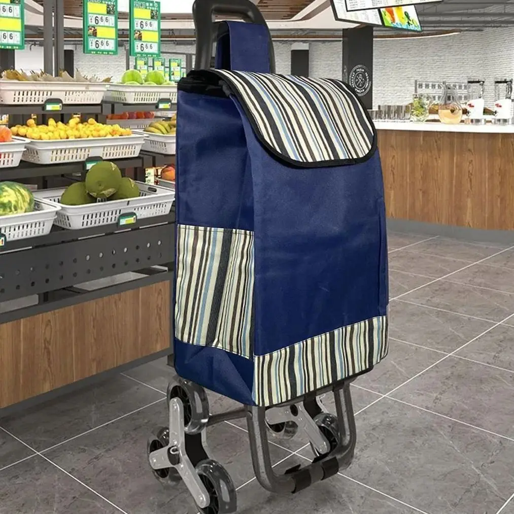 Shopping Cart Bag Grocery Shopping Trolley Oxford Cloth Hand Trolley Thickened Strong Urable Shopping Bag