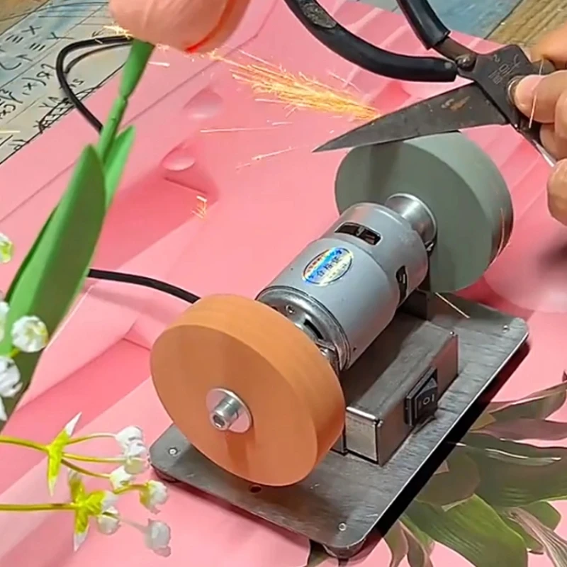 Micro Coarse and Fine Polishing Grinder Motor Mini Electric Grinding Wheel Grindig Stone Double Grinder MachineArtifact Table
