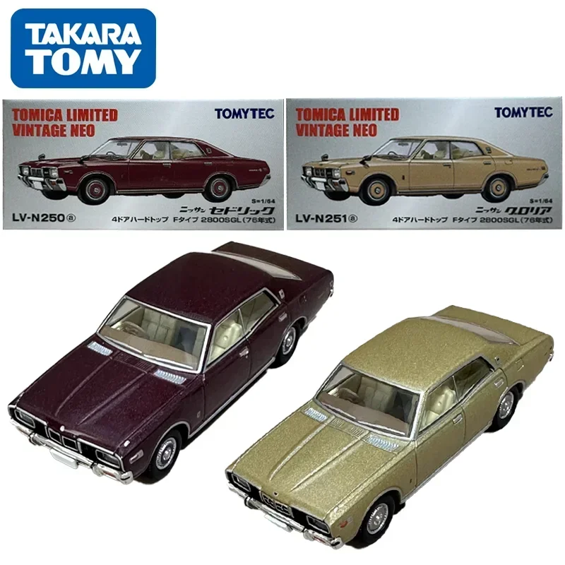 

TAKARA TOMY TOMYTEC Tomica 1/64 TLV-N250a TLV-N251a Cedric/Gloria 2800SGL 4-дверный игрушечный двигатель из сплава, литая под давлением металлическая модель, подарки