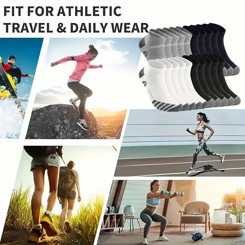 1/10/20 쌍 남성 여성 스포츠 보트 양말 땀 흡수 통기성 모든 계절에 적합 러닝 피트니스 로우 컷 캐주얼 양말