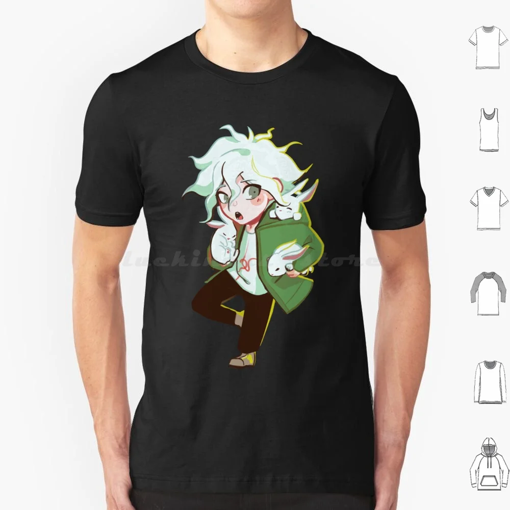 

Футболка с надписью счастливый кролик Nagito, 6xl, хлопковая крутая футболка, счастливый кролик Nagito