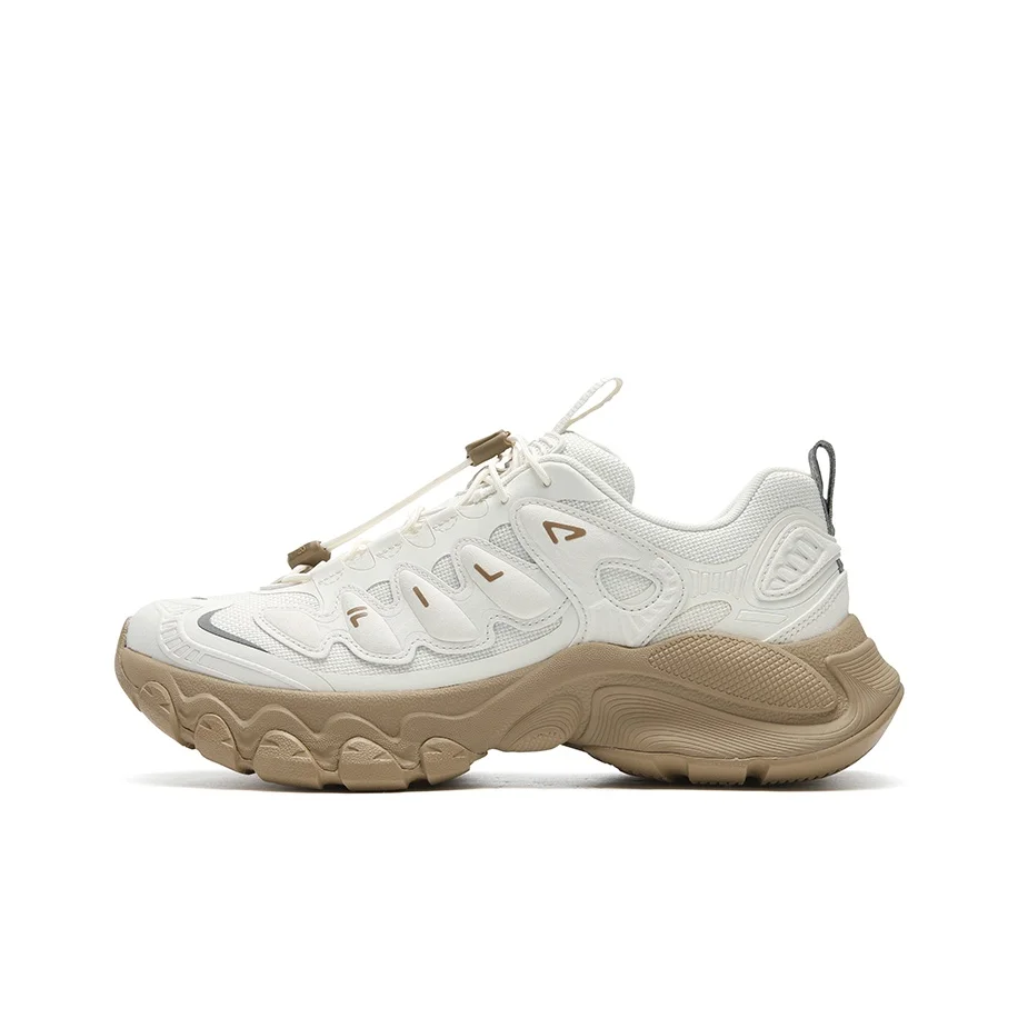 FILA TRUFFLE Cushioning Abrasion Resistant Lightweight Height Increasing Low top Chunky Sneakers Women's White F12W611104FGI