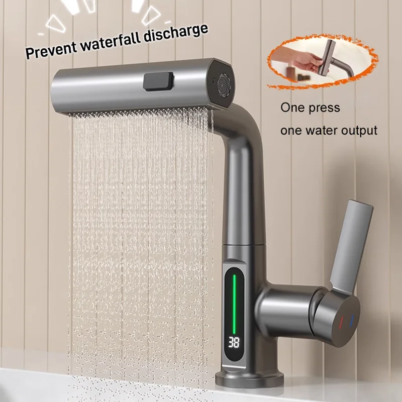 Faucet Extender Kitchen Rotation Faucet Extender Head Waterfall Faucet Splashproof Extension Faucet Aerator Large Water Flowing