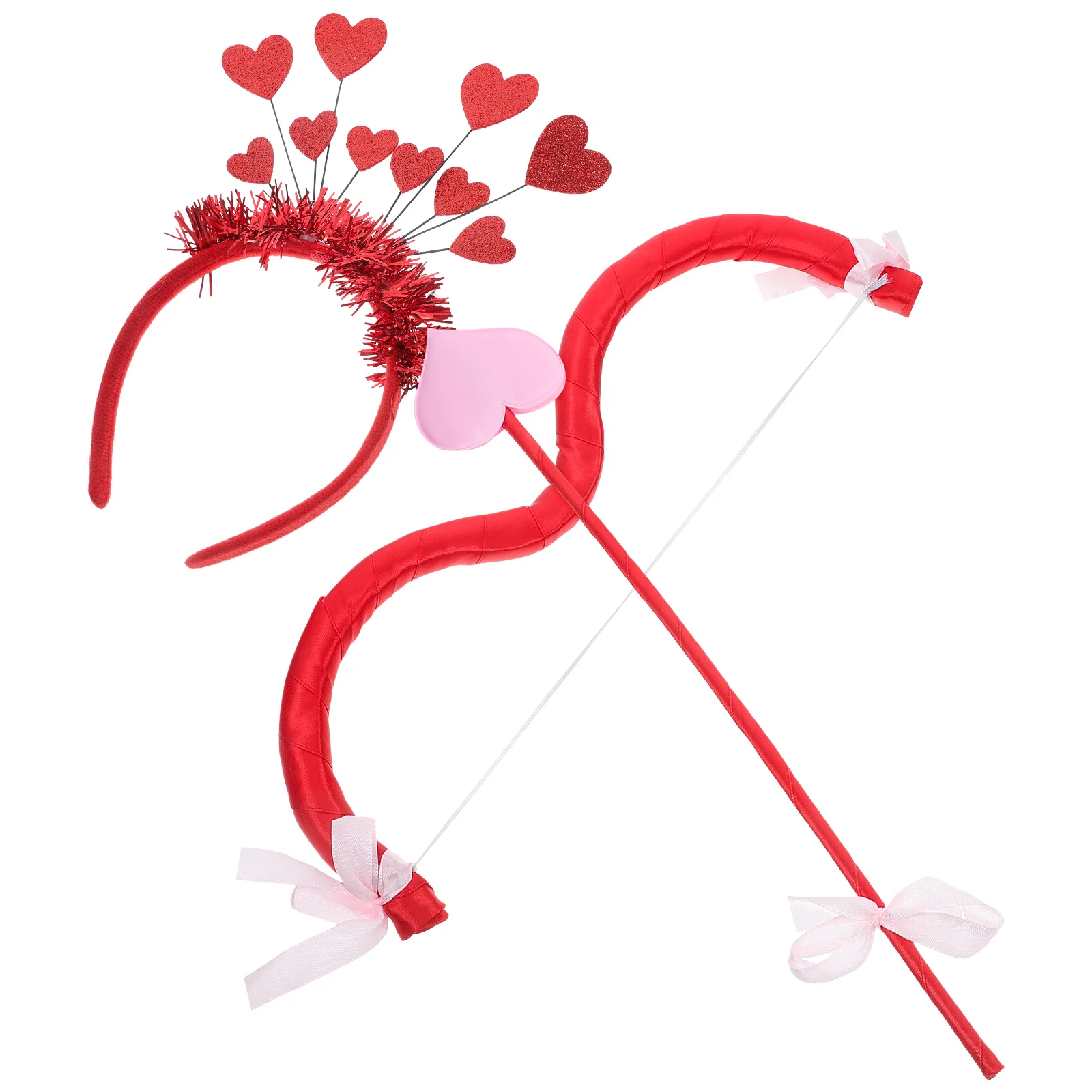 

1Set Cupid Bow Arrow Set Valentine Cosplay Prop Lightweight Portable Romantic Party Costume Accessory Headband