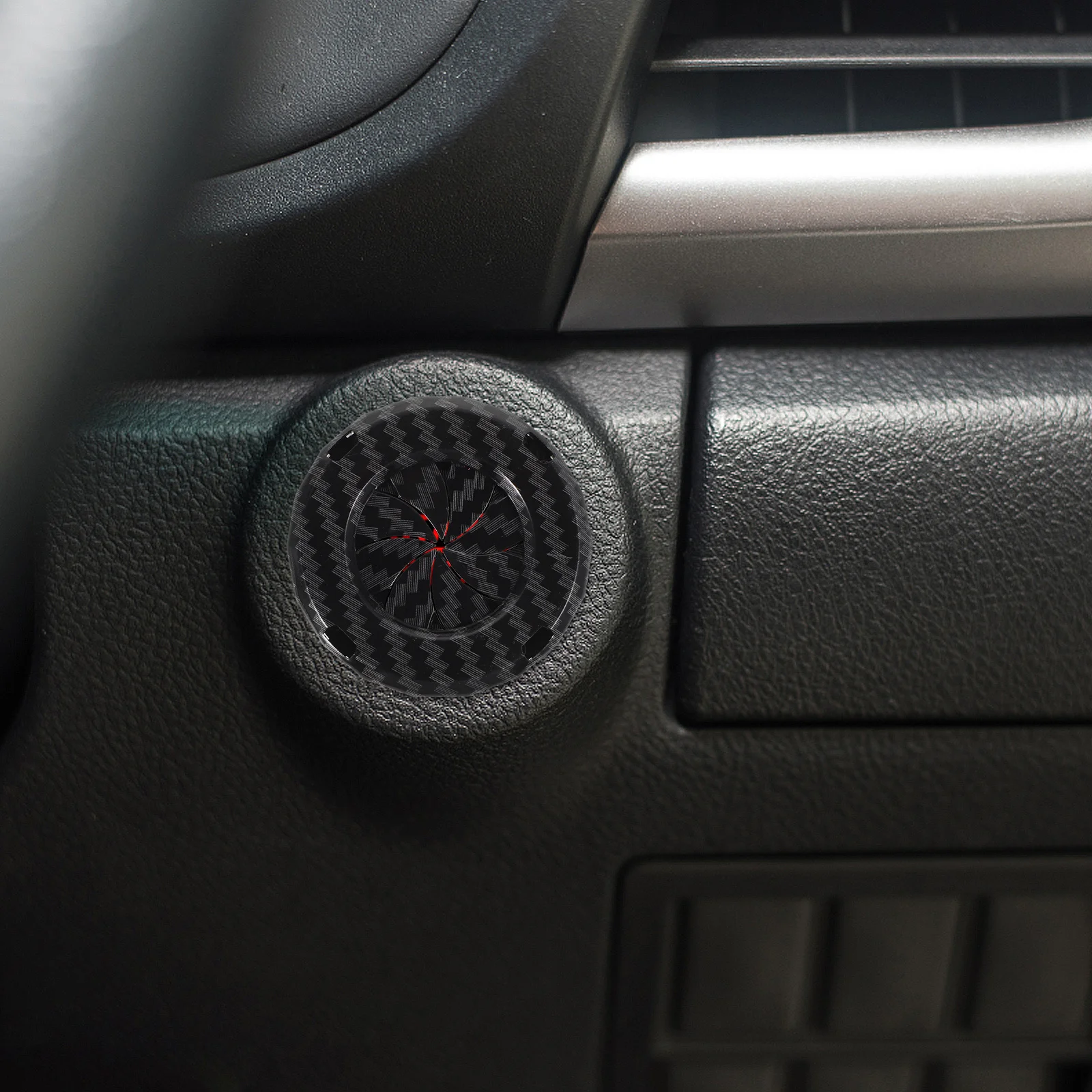 

Car Decoration Ring For Engine Start Button Cover Rotary Design Carbon Fiber Push Start Protection Universal Fit Car Interior