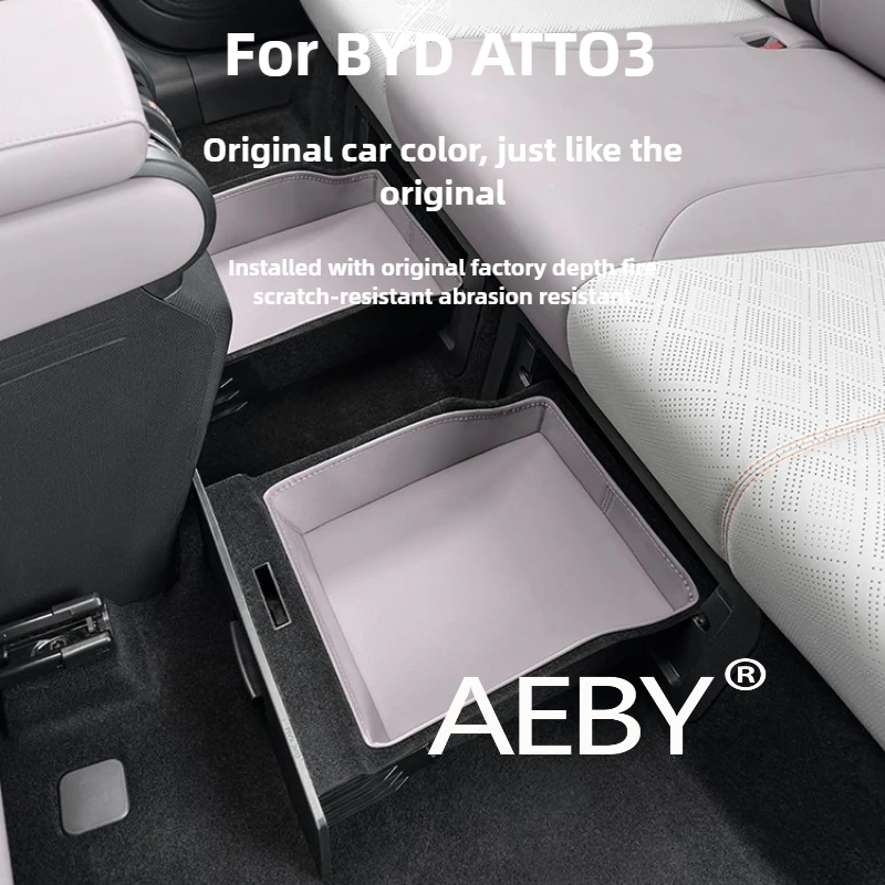 

AEBY For BYD ATTO3 Smart Pilot Edition 2025 Under Rear Seat Storage Drawer,Car Interior Accessories Container,Rear Storage