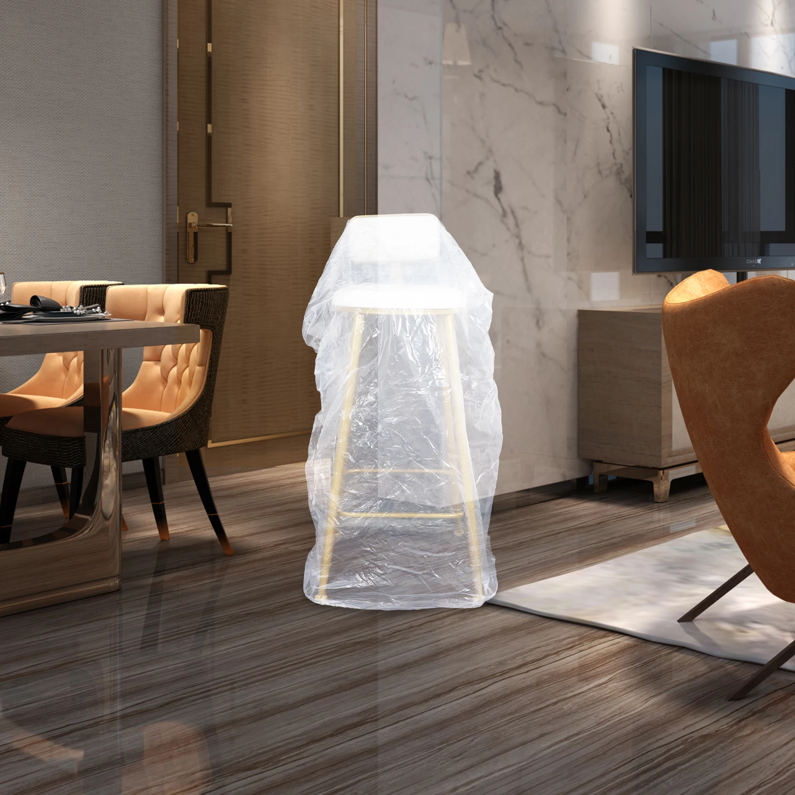

PVC Chair Cover Transparent Plastic Protective Dining Chair Clear Cover for Furniture Storage Furniture Covers