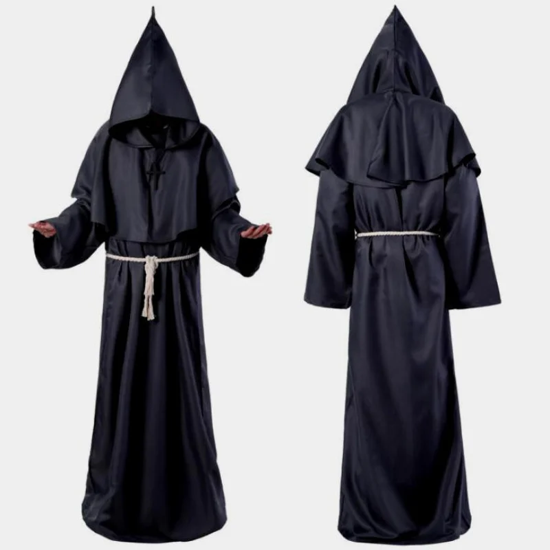 Medieval priests and monks Costumes Halloween Christians CPY monks robes wizards hooded capes special price