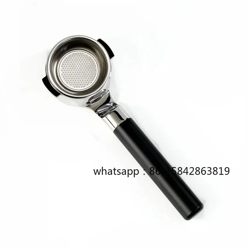 mischief-prank-black-bottomless-portafilter-e61-compatible-58mm-flat-base-naked-portafilter-frosted-pom-handle-espresso-tool